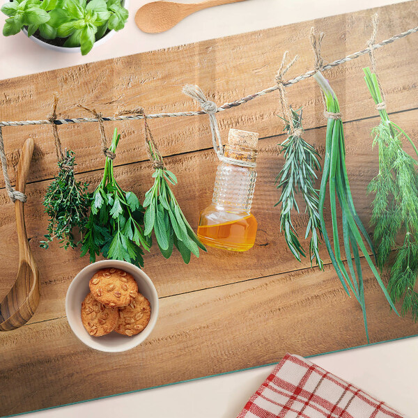 Szklana deska do krojenia Zioła w kuchni