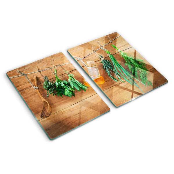 Glazen snijplanken Kruiden in de keuken