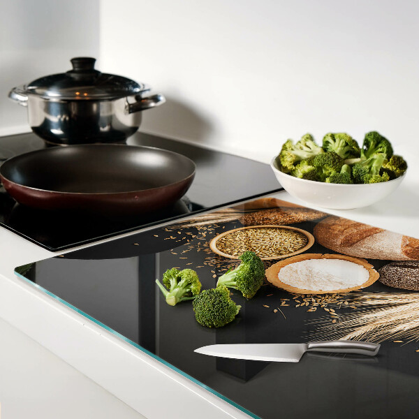 Snijplanken van glas Brood en granen