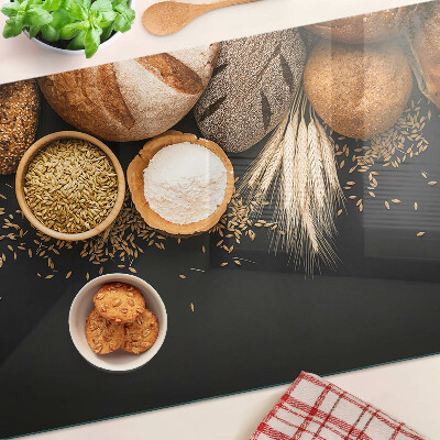 Snijplanken van glas Brood en granen