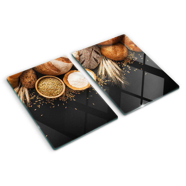 Snijplanken van glas Brood en granen