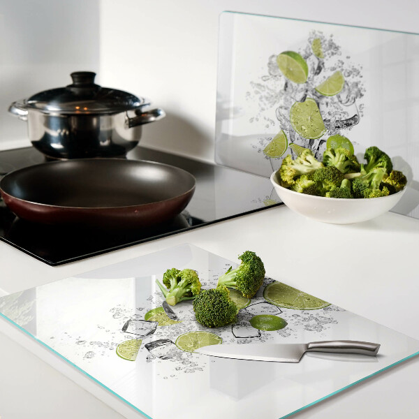 Snijplanken glas Citroenen en ijs