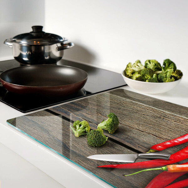 Szklana deska kuchenna Papryczki chili na drewnianym tle