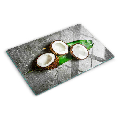 Deska kuchenna szklana Kokos na tle betonu