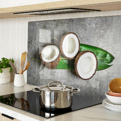 Deska kuchenna szklana Kokos na tle betonu