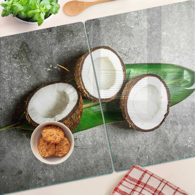 Deska kuchenna szklana Kokos na tle betonu