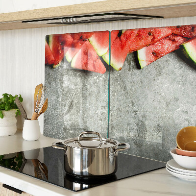 Deska kuchenna szklana Arbuzowe plastry na szarym tle