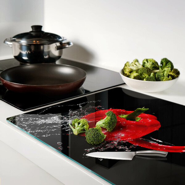 Szklana deska do krojenia Czerwona papryka w wodzie