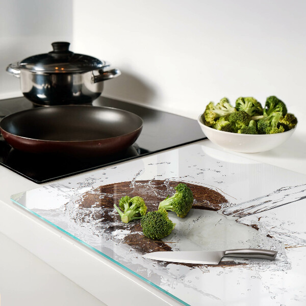 Szklana deska kuchenna Kokos z wodą i rozpryskiem