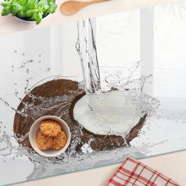 Szklana deska kuchenna Kokos z wodą i rozpryskiem