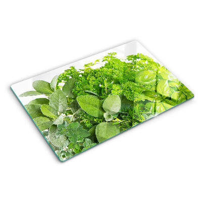 Snijplanken van glas Groene kruiden en bladeren