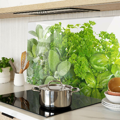 Szklana deska kuchenna Zielone zioła i liście