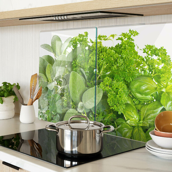 Snijplanken van glas Groene kruiden en bladeren