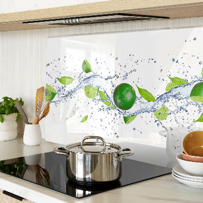 Deska kuchenna szklana Cytryny i woda z liśćmi