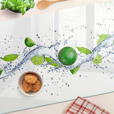 Deska kuchenna szklana Cytryny i woda z liśćmi