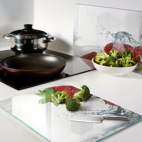 Szklana deska do krojenia Truskawki w wodzie