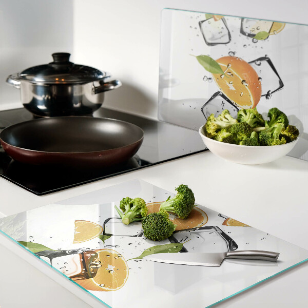 Snijplanken glas Citrus met ijs