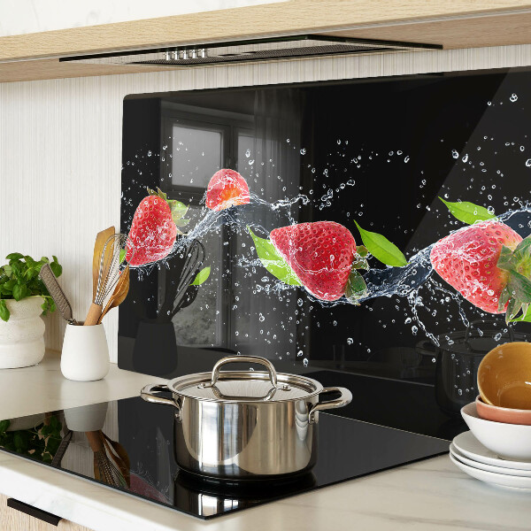 Glazen snijplanken Aardbeien in water