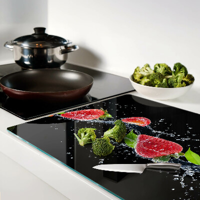 Glazen snijplanken Aardbeien in water