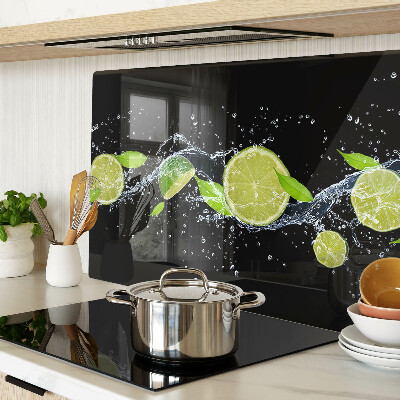 Deska kuchenna szklana Cytryny w wodzie z liśćmi mięty