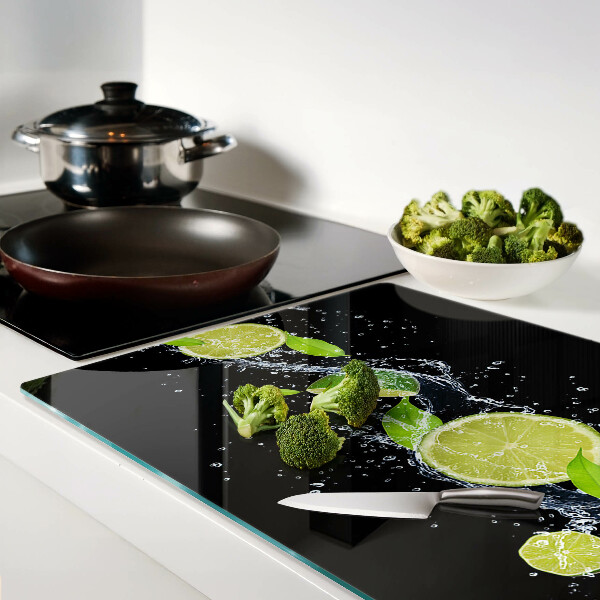 Deska kuchenna szklana Cytryny w wodzie z liśćmi mięty