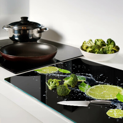 Deska kuchenna szklana Cytryny w wodzie z liśćmi mięty