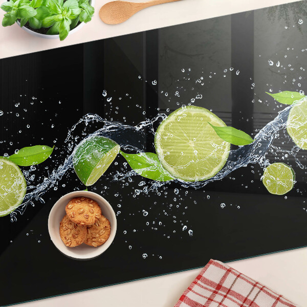 Deska kuchenna szklana Cytryny w wodzie z liśćmi mięty