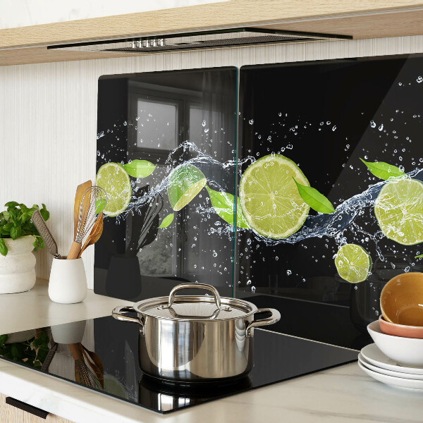 Deska kuchenna szklana Cytryny w wodzie z liśćmi mięty