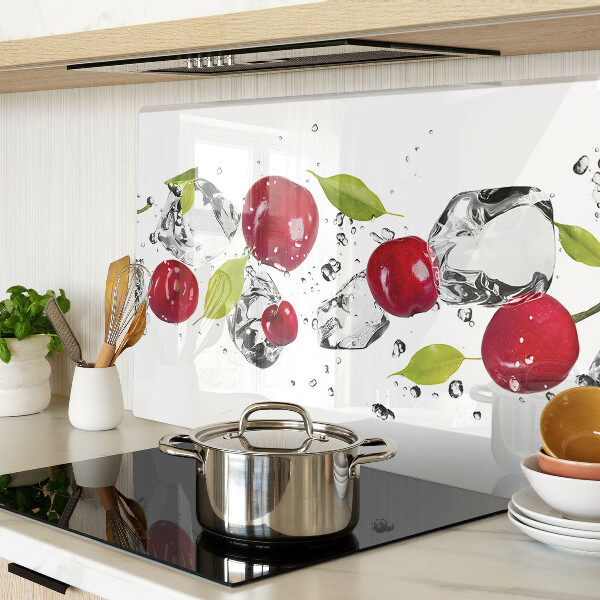 Snijplanken glas Rode appels met ijs