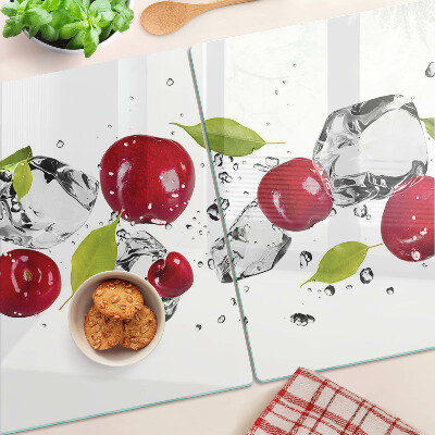 Szklana deska do krojenia Czerwone jabłka z lodem