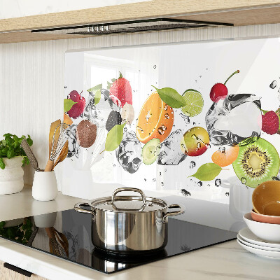 Szklana deska kuchenna Owoce z lodem