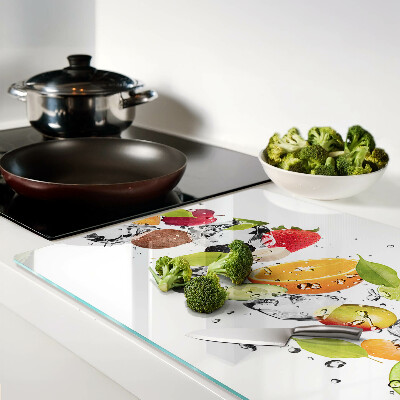 Szklana deska kuchenna Owoce z lodem