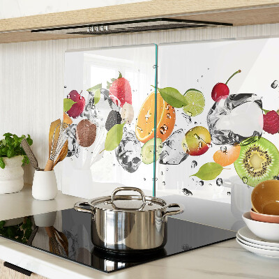 Szklana deska kuchenna Owoce z lodem