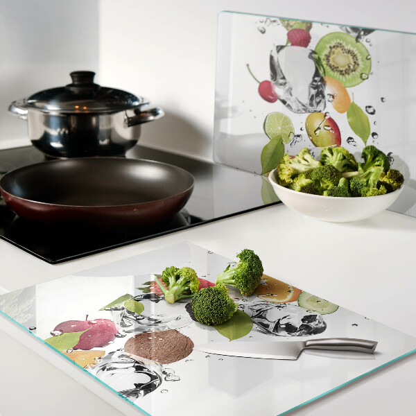 Szklana deska kuchenna Owoce z lodem