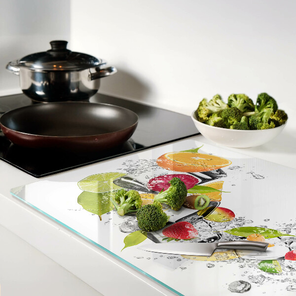 Snijplanken van glas Fruit in water