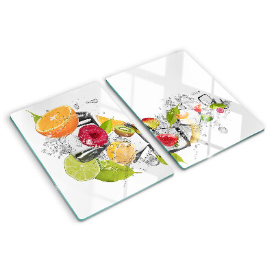 Snijplanken van glas Fruit in water