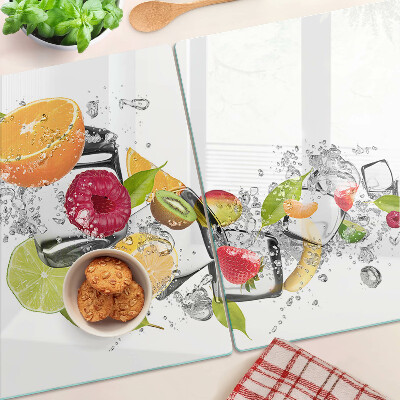 Snijplanken van glas Fruit in water