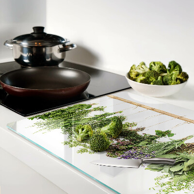 Deska kuchenna szklana Suszone zioła na sznurku