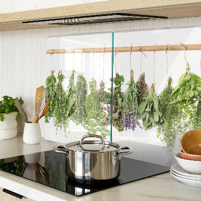 Deska kuchenna szklana Suszone zioła na sznurku