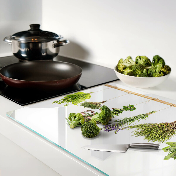 Deska kuchenna szklana Zioła suszone na sznurku