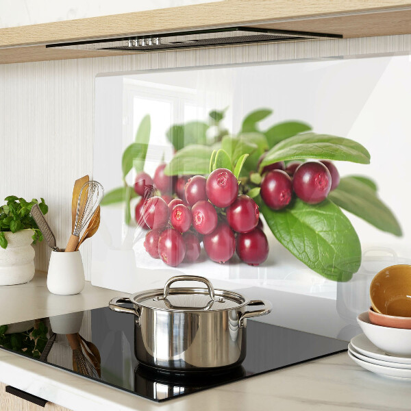 Glazen snijplanken Cranberries met bladeren