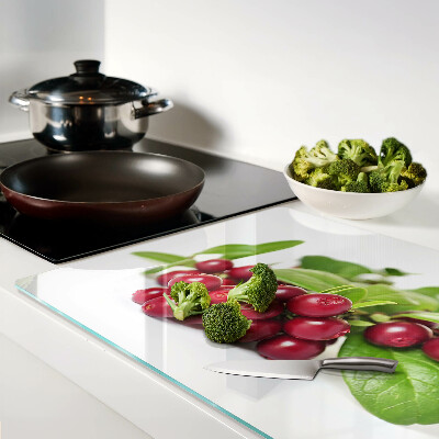 Szklana deska do krojenia Żurawina z liśćmi