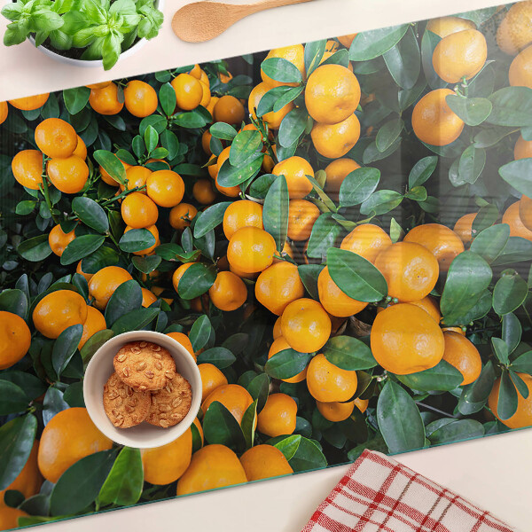 Szklana deska do krojenia Mandarynki na gałęziach