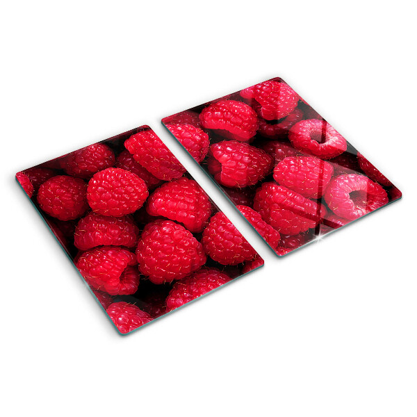 Glazen snijplanken Frambozen op de achtergrond