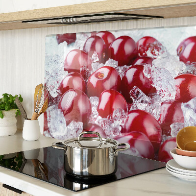 Snijplanken van glas Rode druiven op ijs