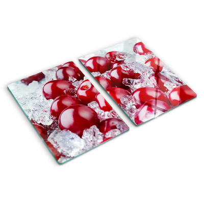 Szklana deska kuchenna Czerwone winogrona na lodzie