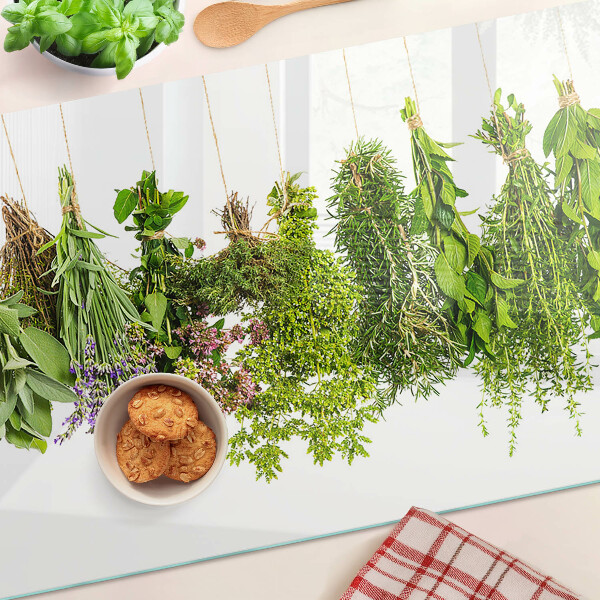 Deska kuchenna szklana Zioła wiszące na sznurku