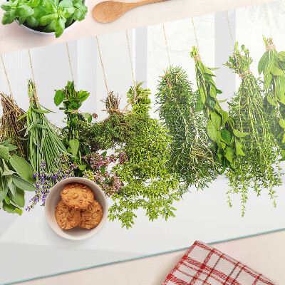 Deska kuchenna szklana Zioła wiszące na sznurku