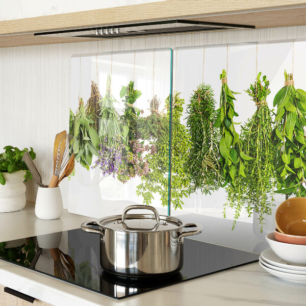 Deska kuchenna szklana Zioła wiszące na sznurku