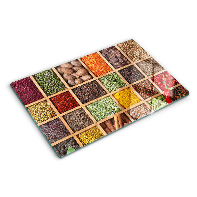 Deska kuchenna szklana Przyprawy w słoikach